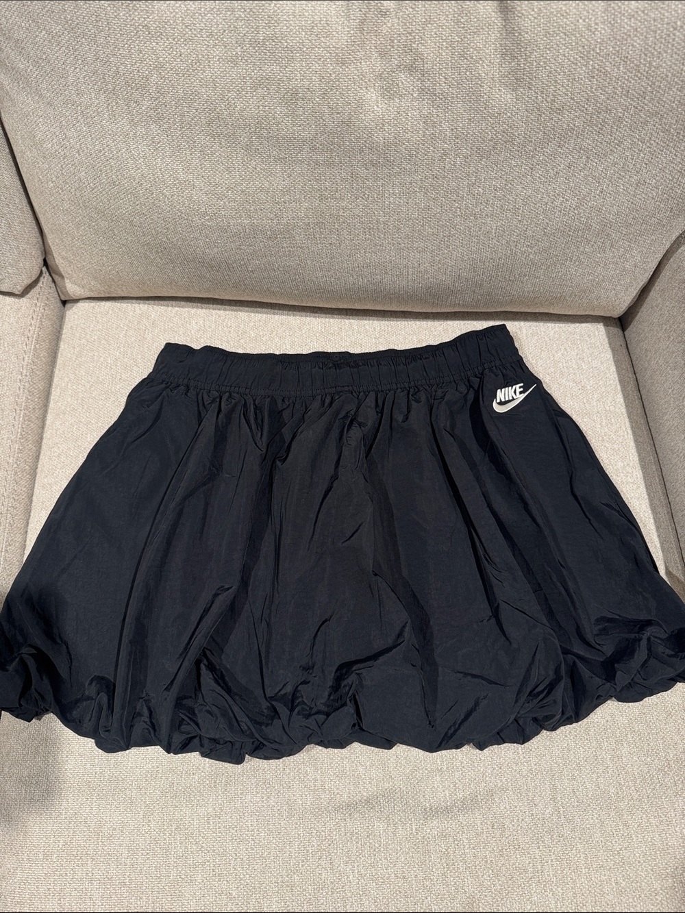 Nike Black Bubble Hem Tennis Skirt with White Swoosh